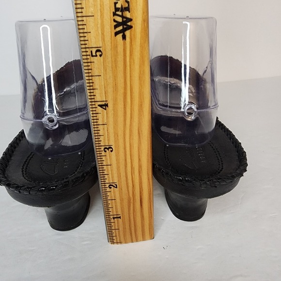 Clarks Artisan Black Leather Sandal‎ Slide Wedge Beaded Boho Womens Size 9 - Picture 7 of 11